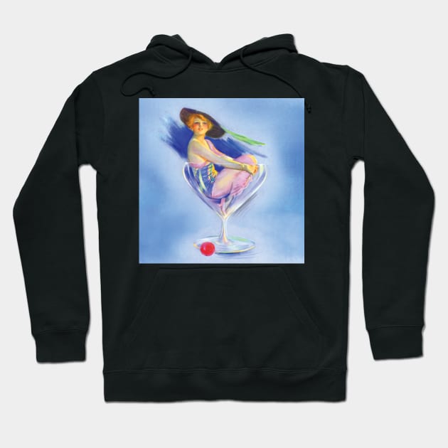 Vintage burlesque cocktail girl Hoodie by bettyretro